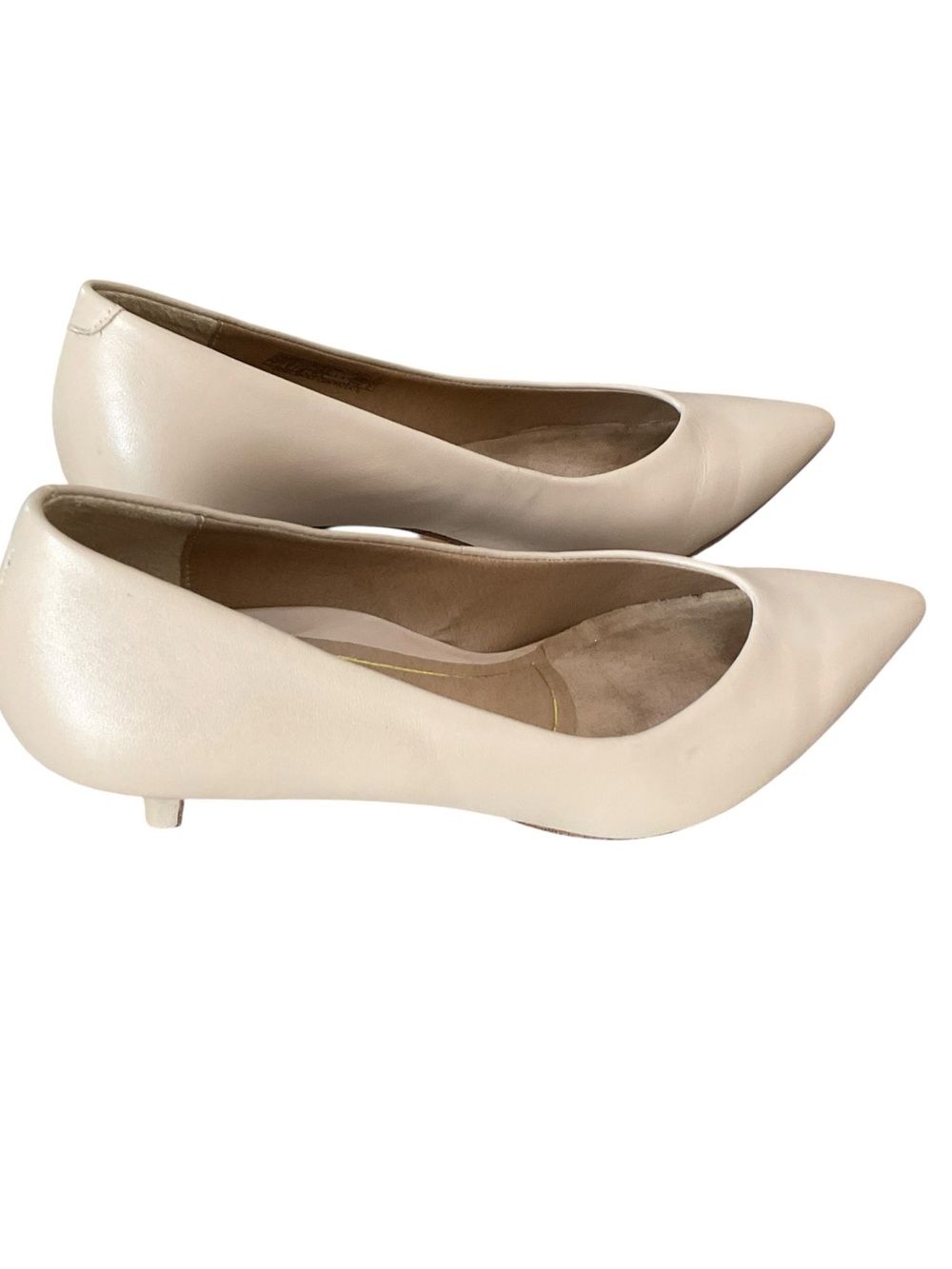 Vionic Josie Nude Leather Pointed Toe Kitten Heel Pumps Size 7